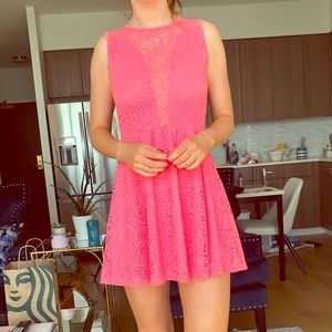 For Love and Lemons Pink Lace Dress